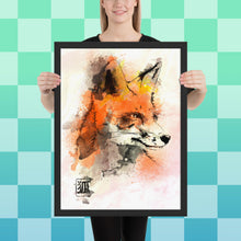 Load image into Gallery viewer, Watercolors Fox Framed poster
