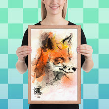 Load image into Gallery viewer, Watercolors Fox Framed poster
