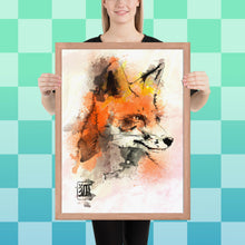 Load image into Gallery viewer, Watercolors Fox Framed poster
