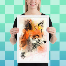 Load image into Gallery viewer, Watercolors Fox Framed poster
