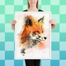 Load image into Gallery viewer, Watercolors Fox Framed poster
