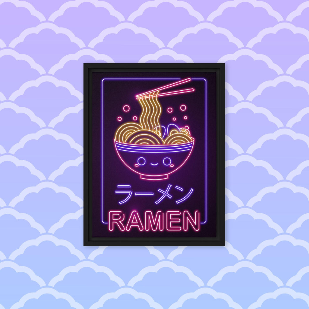 Neon Ramen - Framed canvas